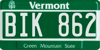 VT license plate BIK862