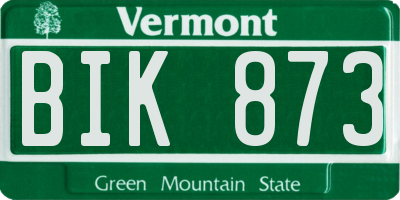 VT license plate BIK873