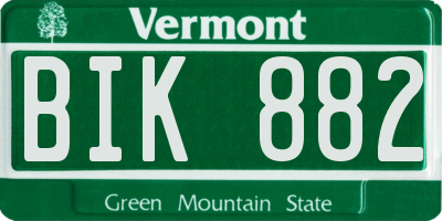 VT license plate BIK882
