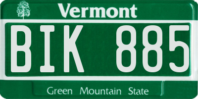 VT license plate BIK885