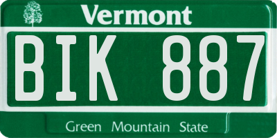 VT license plate BIK887
