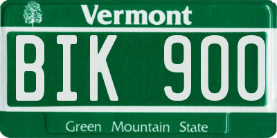 VT license plate BIK900