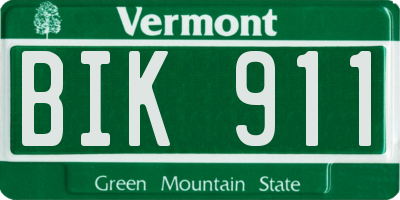 VT license plate BIK911