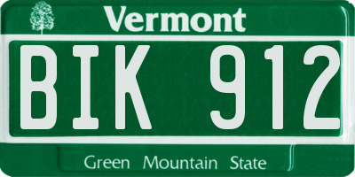 VT license plate BIK912