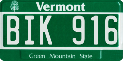 VT license plate BIK916
