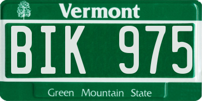 VT license plate BIK975