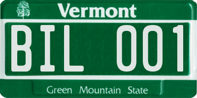 VT license plate BIL001