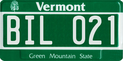 VT license plate BIL021