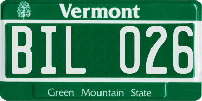 VT license plate BIL026