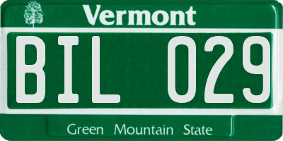VT license plate BIL029