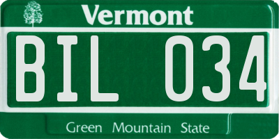 VT license plate BIL034