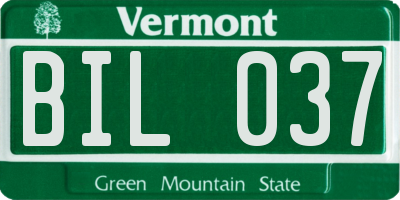 VT license plate BIL037