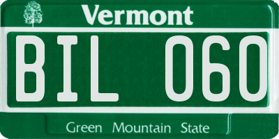 VT license plate BIL060