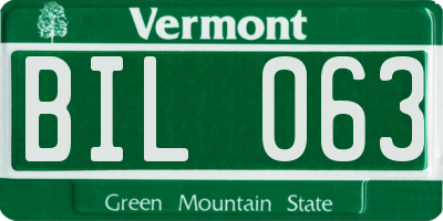 VT license plate BIL063