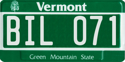VT license plate BIL071