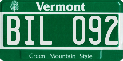 VT license plate BIL092