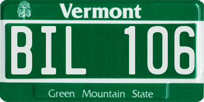VT license plate BIL106