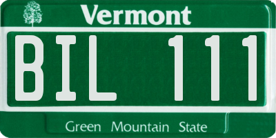 VT license plate BIL111