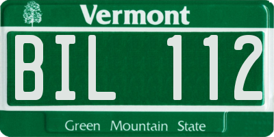 VT license plate BIL112