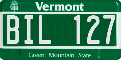 VT license plate BIL127