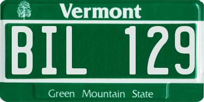 VT license plate BIL129