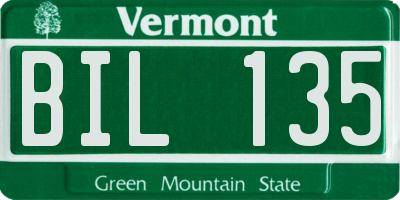 VT license plate BIL135