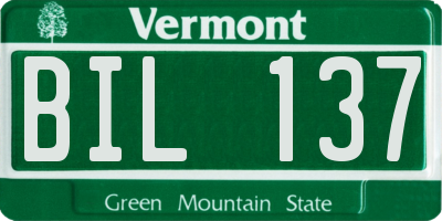 VT license plate BIL137