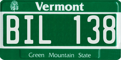 VT license plate BIL138
