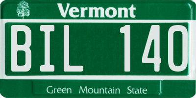 VT license plate BIL140