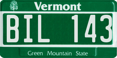 VT license plate BIL143