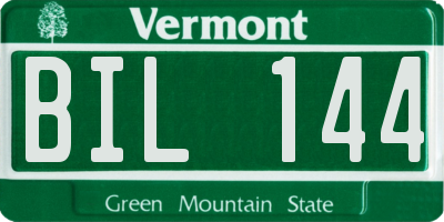 VT license plate BIL144