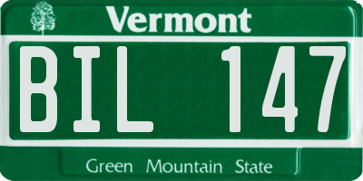 VT license plate BIL147