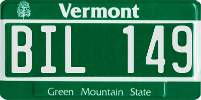 VT license plate BIL149
