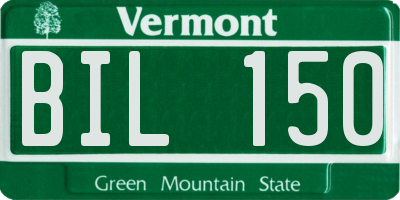 VT license plate BIL150