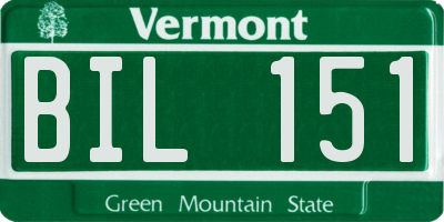 VT license plate BIL151