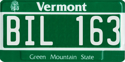 VT license plate BIL163