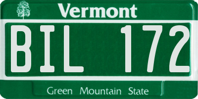 VT license plate BIL172