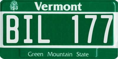 VT license plate BIL177