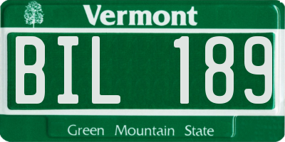VT license plate BIL189