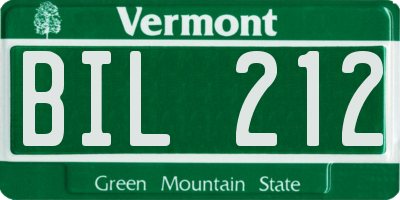 VT license plate BIL212