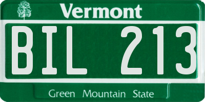 VT license plate BIL213
