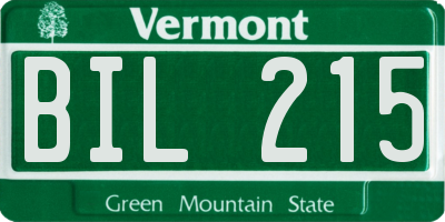 VT license plate BIL215