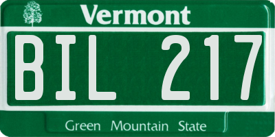 VT license plate BIL217