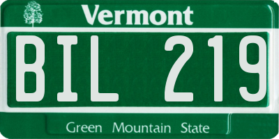 VT license plate BIL219