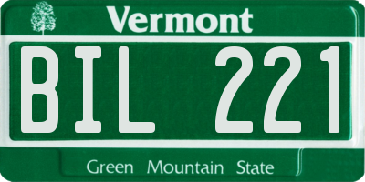 VT license plate BIL221