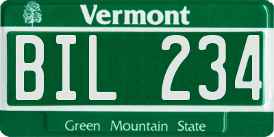 VT license plate BIL234
