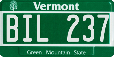 VT license plate BIL237