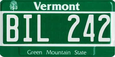 VT license plate BIL242