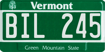 VT license plate BIL245
