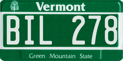 VT license plate BIL278